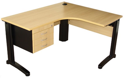 Mesa Delta com gavetas Pés em Aço Mesa Delta com gavetas Pés em Aço