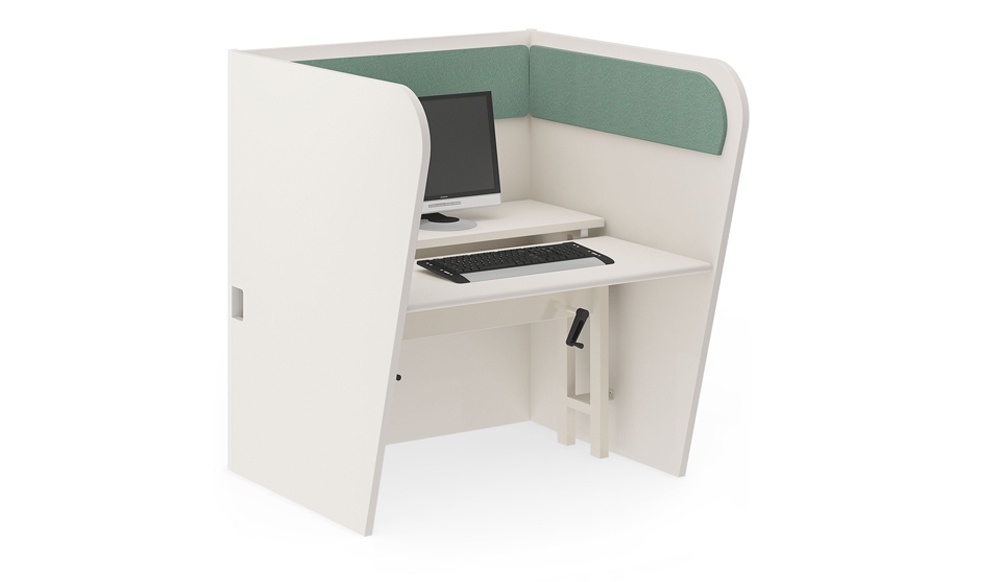 Mesa Call Center com tampo regulável