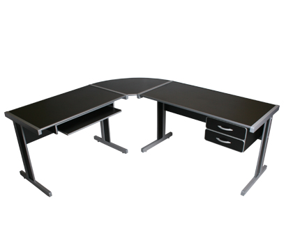 Mesa L com gavetas